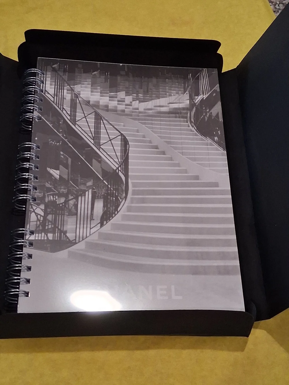 CHANEL RARE Note/ Diary with Monochrome Staircase Print - Black & White.New